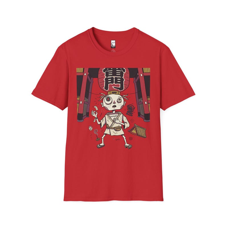 Tokyo Graphic Tee | Quirky Japanese Lantern Character Unisex Shirt Red
