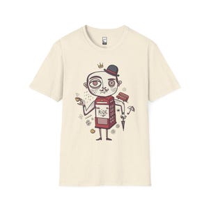 London T-Shirt | British Gentleman Phone Box Graphic Tee, Unisex Shirt Natural