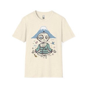 Zen Meditation Graphic Tee | Funny Mount Fuji Unisex Shirt, Japan Gift Natural