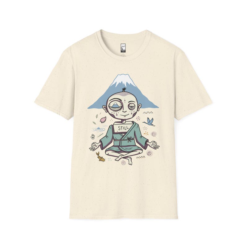 Zen Meditation Graphic Tee | Funny Mount Fuji Unisex Shirt, Japan Gift Natural