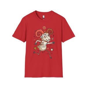 Aries Ram Graphic Tee | Funny Zodiac Astrology Unisex Shirt Red
