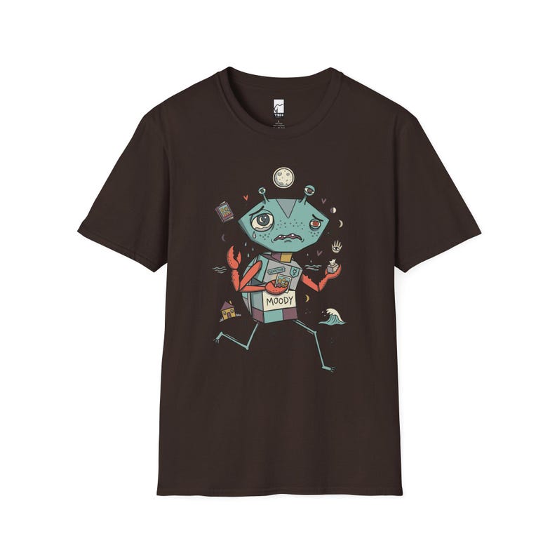 Cancer Crab T-Shirt | Moody Sensitive Astrology Graphic Tee Dark Chocolate