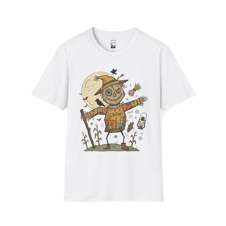 Unisex Scarecrow T-Shirt | Funny Halloween Print | Autumn Harvest Graphic Tee | Spooky Scarecrow T-Shirt image 1