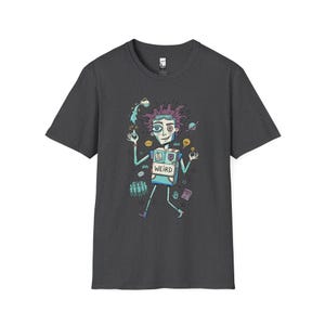Koszulka z nadrukiem znaku zodiaku Wodnik | Ekscentryczny Wodnik, koszulka unisex z grafiką astrologiczną Dark Heather
