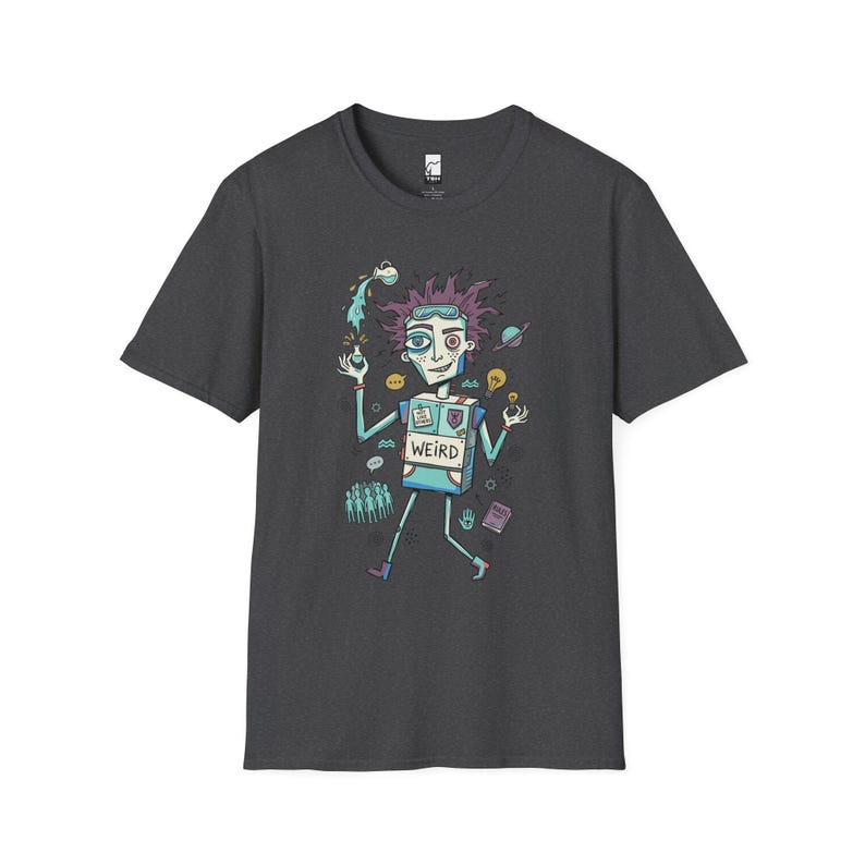 Koszulka z nadrukiem znaku zodiaku Wodnik | Ekscentryczny Wodnik, koszulka unisex z grafiką astrologiczną Dark Heather