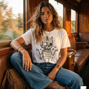 Dead Skull T-Shirt | Funny Halloween Graphic Tee, Creepy Cute Goth Unisex Shirt, Spooky Horror Lover Gift