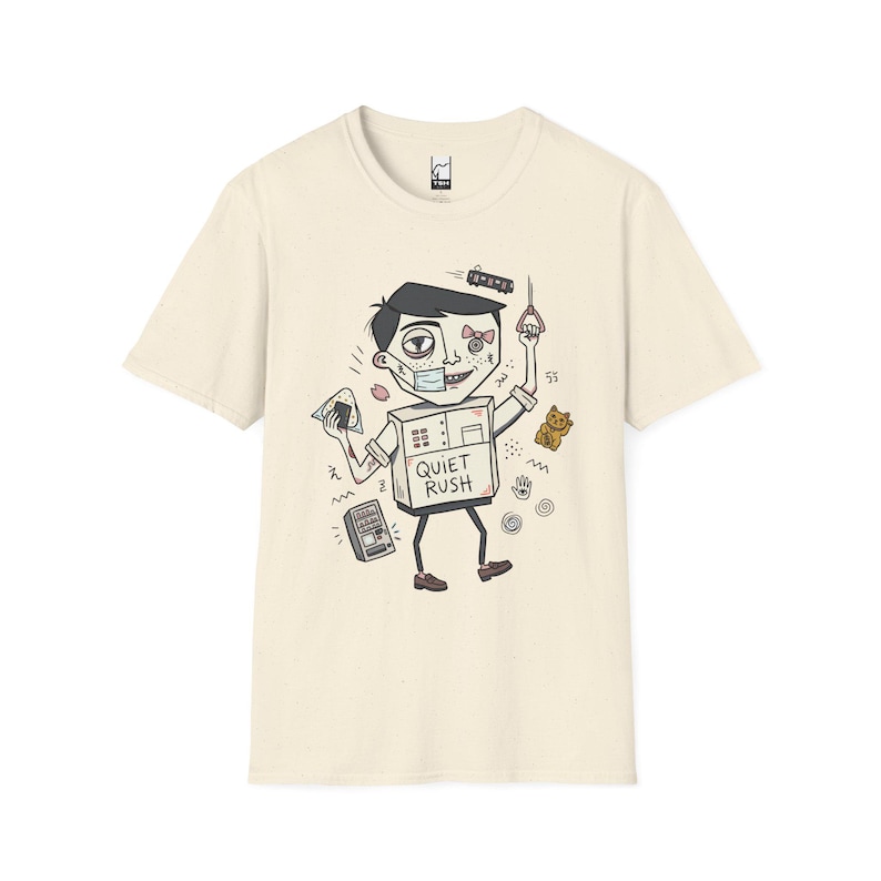 T-shirt Tokyo Vibes | Japans urbancore-shirt met graphic, Quiet Rush-illustratie Natural