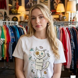 Turkish Van Cat T-Shirt | Funny Swimming Cat Graphic Tee, Water Loving Cat Unisex Shirt, Cat Lover Gift