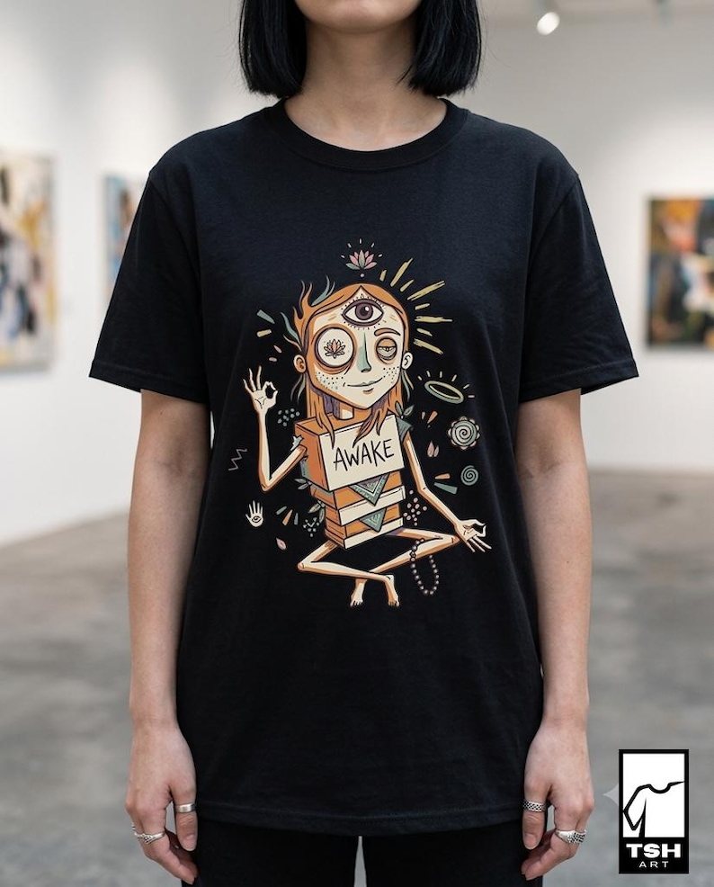 Psychedelic T-Shirt | Third Eye Graphic Tee, Spiritual Meditation Unisex Shirt, Trippy Gift for Her Him