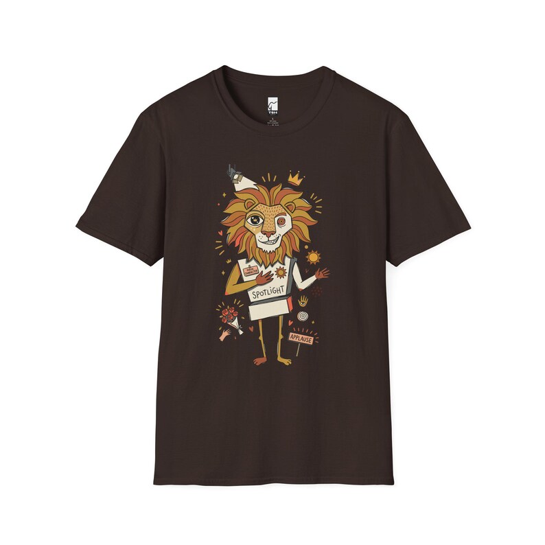 Leo T-Shirt | Funny Zodiac Lion Graphic Tee, Main Character Astrology Unisex Shirt Dark Chocolate