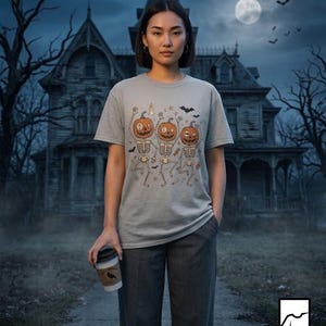 Dancing Pumpkin Skeletons T-Shirt | Halloween Jack-o'-Lanterns