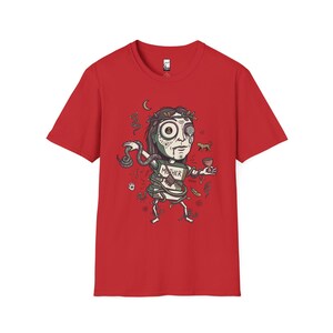 Psychedelisches T-Shirt | Ayahuasca Mutter Grafik Tee, Schamane spirituelles Unisex Shirt, Trippy Geschenk für Sie Him Red
