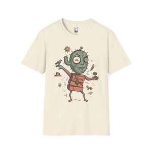Psykedelisk kaktus-t-shirt | Desert Shaman Vision Quest grafisk t-shirt Natural