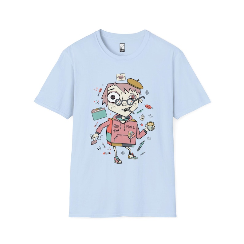 Camiseta para desarrollador frontend / Camiseta divertida con estampado CSS Flexbox, camiseta unisex para diseñador web Light Blue