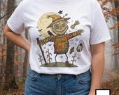 Unisex Scarecrow T-Shirt | Funny Halloween Print | Autumn Harvest Graphic Tee | Spooky Scarecrow T-Shirt
