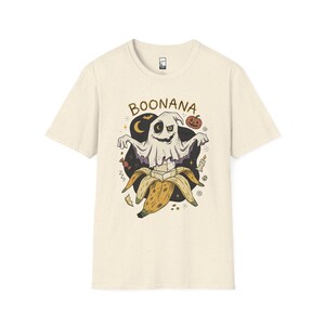 Funny Ghost Banana Shirt | Boonana Halloween T Shirt | Cute Spooky Pun Tee | Pumpkin Moon Graphic Tee | Vintage Halloween Tee | Unisex Gift Natural