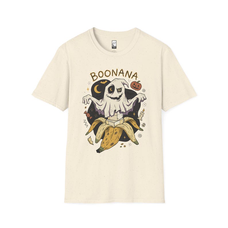 Funny Ghost Banana Shirt | Boonana Halloween T Shirt | Cute Spooky Pun Tee | Pumpkin Moon Graphic Tee | Vintage Halloween Tee | Unisex Gift Natural