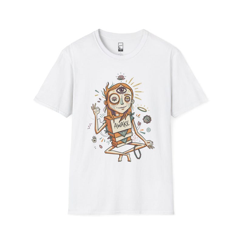 Psychedelic Third Eye T-Shirt | Spiritual Meditation Graphic Tee White