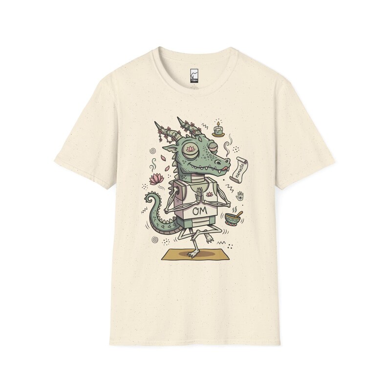 T-shirt yogadraak | Grappig T-shirt OM Namaste, zen-meditatie, uniseks shirt Natural