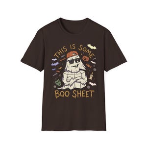 Camiseta divertida de fantasma de Halloween / Camiseta divertida de fantasma / Camiseta de fantasma genial / Camiseta con cita espeluznante y atrevida / Camiseta vintage de fantasma atrevida / Regalo unisex Dark Chocolate