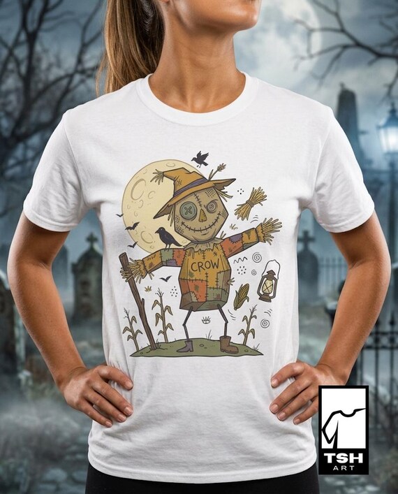 Unisex Scarecrow T-Shirt | Funny Halloween Print | Autumn Harvest Graphic Tee | Spooky Scarecrow T-Shirt