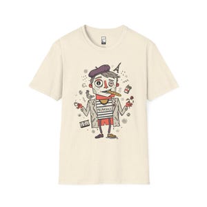 Paris Melancholie T-Shirt | French Ennui Graphic Tee, Parisian Illustration Unisex Shirt Natural