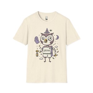Dreamy Owl T-Shirt | Whimsigoth Graphic Tee, Mystical Unisex Shirt, Reader Gift Natural