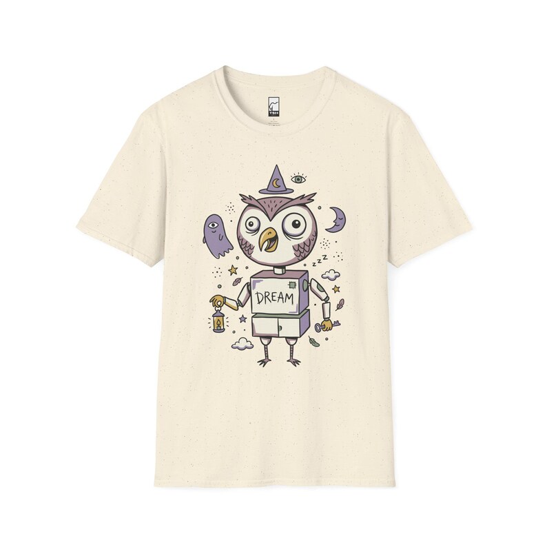 Dreamy Owl T-Shirt | Whimsigoth Graphic Tee, Mystical Unisex Shirt, Reader Gift Natural