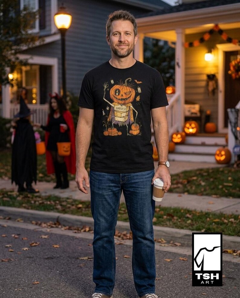 Unisex Pumpkin T-Shirt | Jack O Lantern Print | Fall Harvest Graphic Tee | Spooky Pumpkin T-Shirt