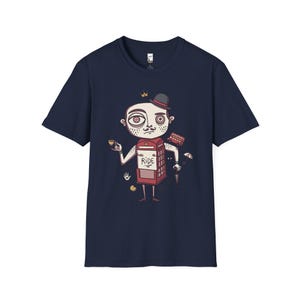 London T-Shirt | British Gentleman Phone Box Graphic Tee, Unisex Shirt Navy