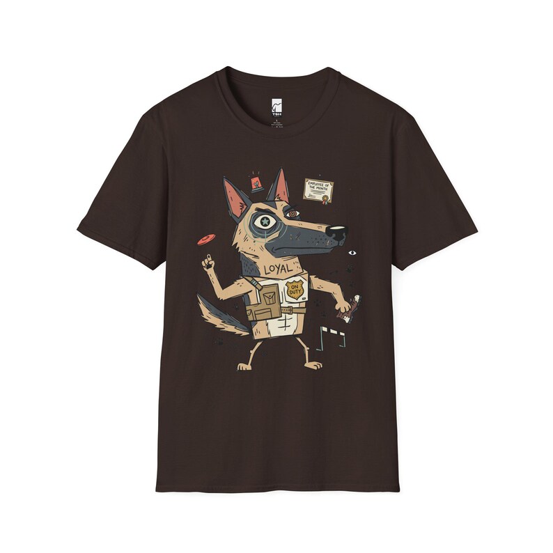 German Shepherd T-Shirt | Funny Loyal K9 Graphic Tee, Dog Lover Shirt Dark Chocolate