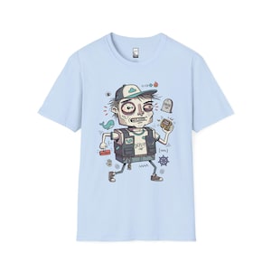 DevOps Engineer T-shirt | Rolig CI CD Deployment Graphic Tee, Sysadmin Coder T-shirt Light Blue