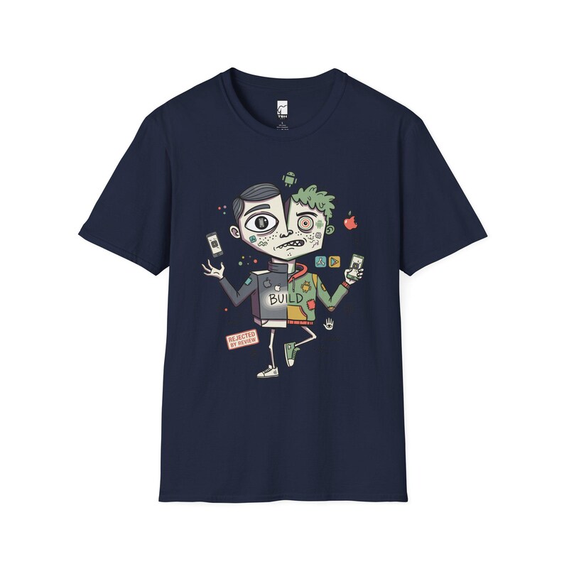 Mobile Dev Shirt | Funny iOS Tee | Android T Shirt | App Builder Graphic Tee | Software Engineer Shirt | Coder Gift Navy