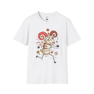 Aries Ram Graphic Tee | Funny Zodiac Astrology Unisex Shirt White
