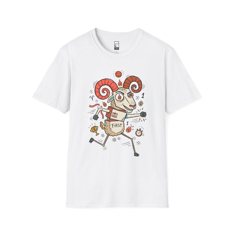 Aries Ram Graphic Tee | Funny Zodiac Astrology Unisex Shirt White
