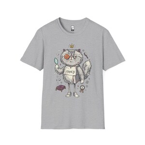 Persian Cat T-Shirt | Bougie Feline Graphic Tee, Cat Royalty Unisex Shirt Sport Grey