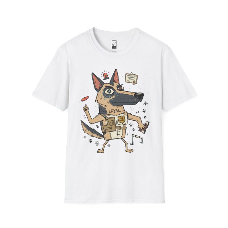 German Shepherd T-Shirt | Funny Loyal K9 Graphic Tee, Dog Lover Shirt White