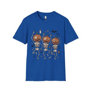 踊るカボチャの骸骨Tシャツ｜ハロウィン ジャック・オー・ランタン Royal