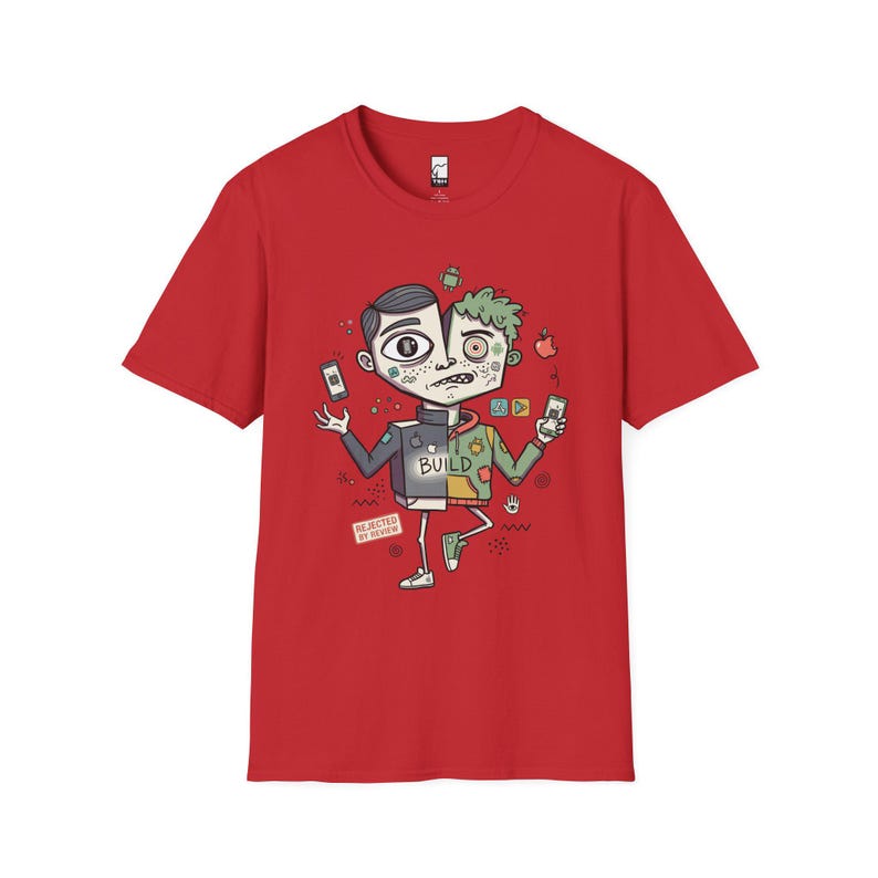 Mobile Dev Shirt | Funny iOS Tee | Android T Shirt | App Builder Graphic Tee | Software Engineer Shirt | Coder Gift Red