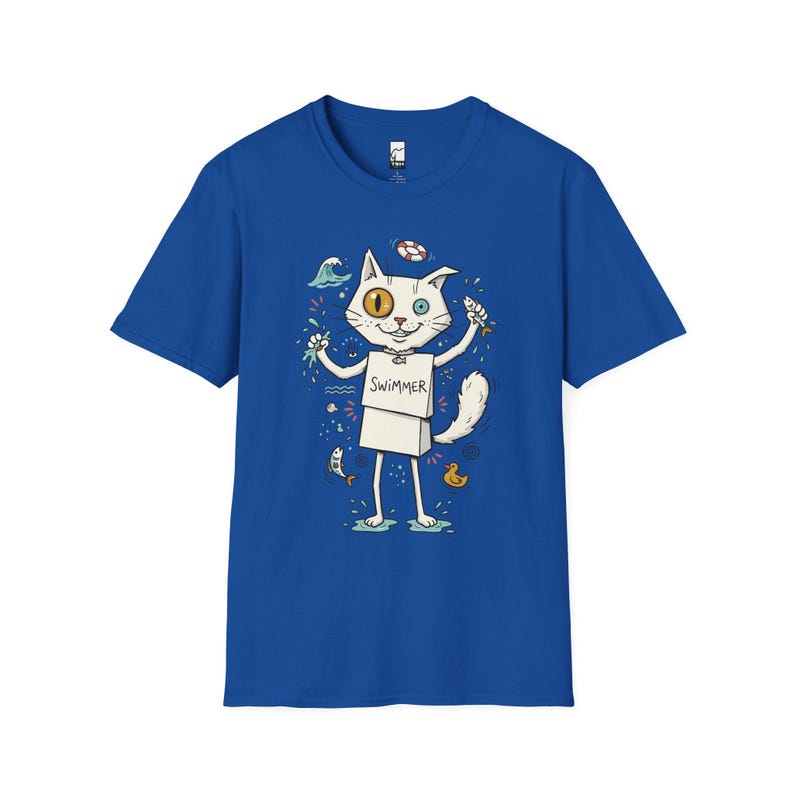 Turkish Van Cat Swimming Graphic Tee | Funny Water Loving Unisex Shirt Royal