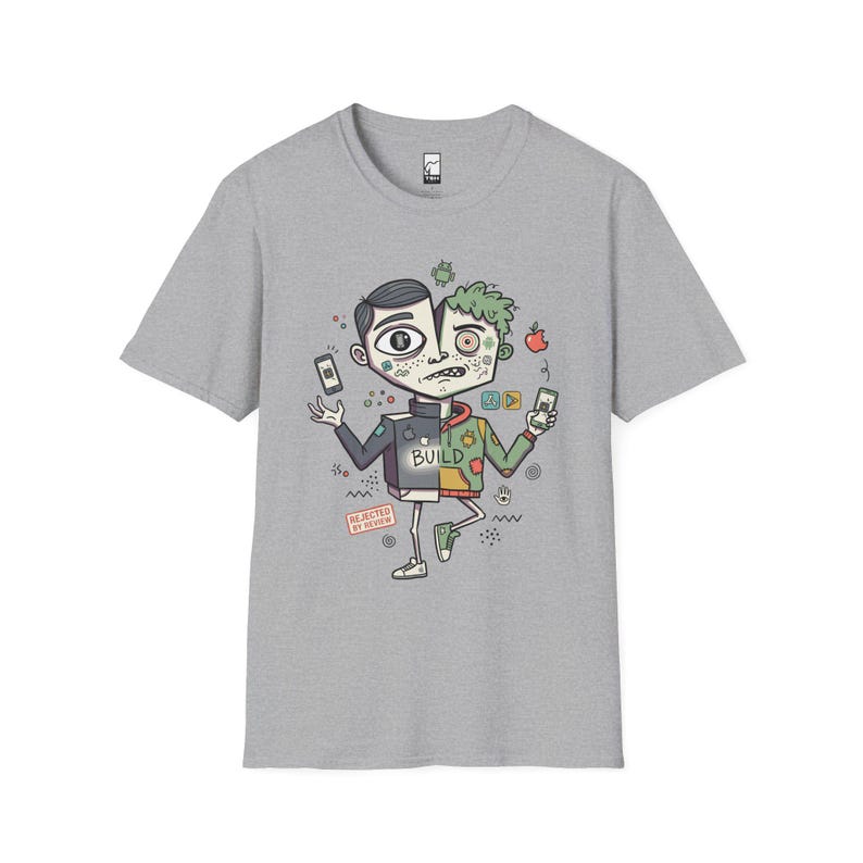 Mobile Dev Shirt | Funny iOS Tee | Android T Shirt | App Builder Graphic Tee | Software Engineer Shirt | Coder Gift Sport Grey
