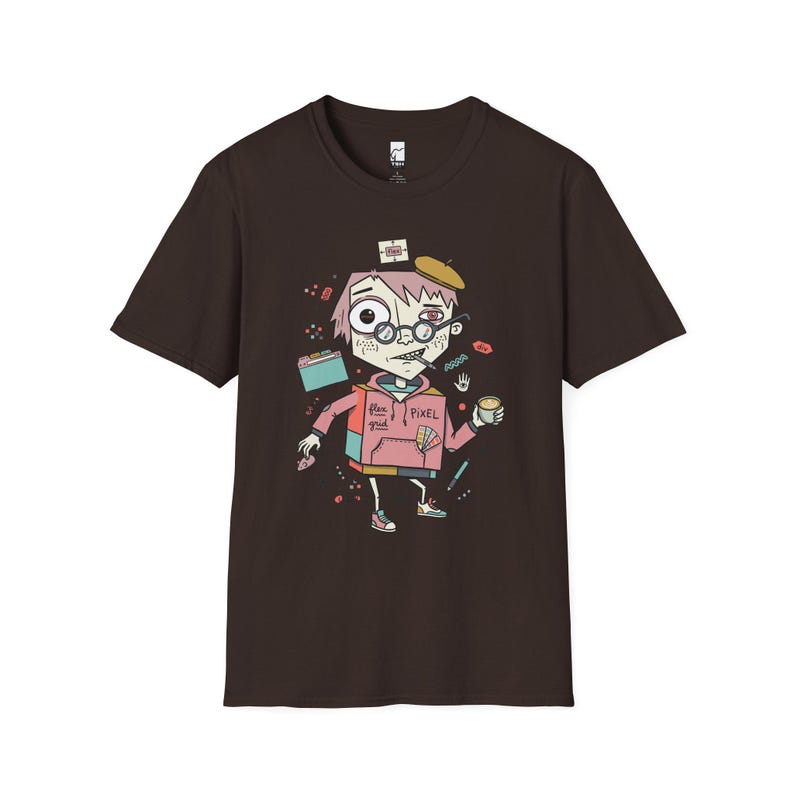 Camiseta para desarrollador frontend / Camiseta divertida con estampado CSS Flexbox, camiseta unisex para diseñador web Dark Chocolate