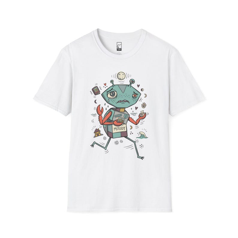 Cancer Crab T-Shirt | Moody Sensitive Astrology Graphic Tee White