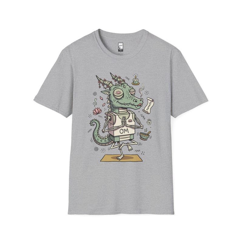 T-shirt yogadraak | Grappig T-shirt OM Namaste, zen-meditatie, uniseks shirt Sport Grey