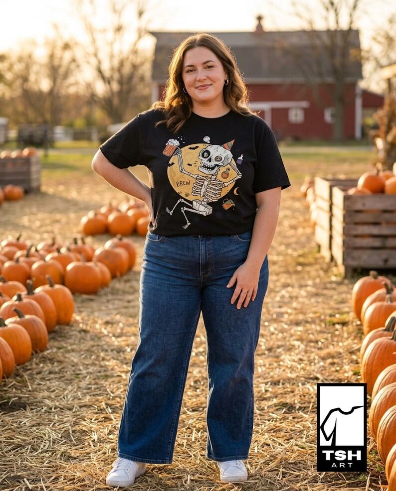 Funny Skeleton Shirt | Beer Drinking Tee | Halloween Party T Shirt | Spooky Humor Graphic Tee | Dancing Skeleton Tee | Unisex Gift