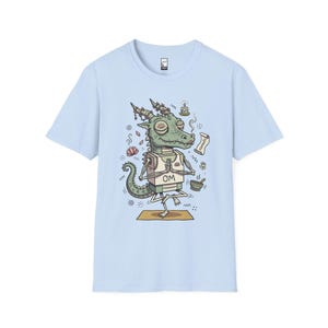 T-shirt yogadraak | Grappig T-shirt OM Namaste, zen-meditatie, uniseks shirt Light Blue