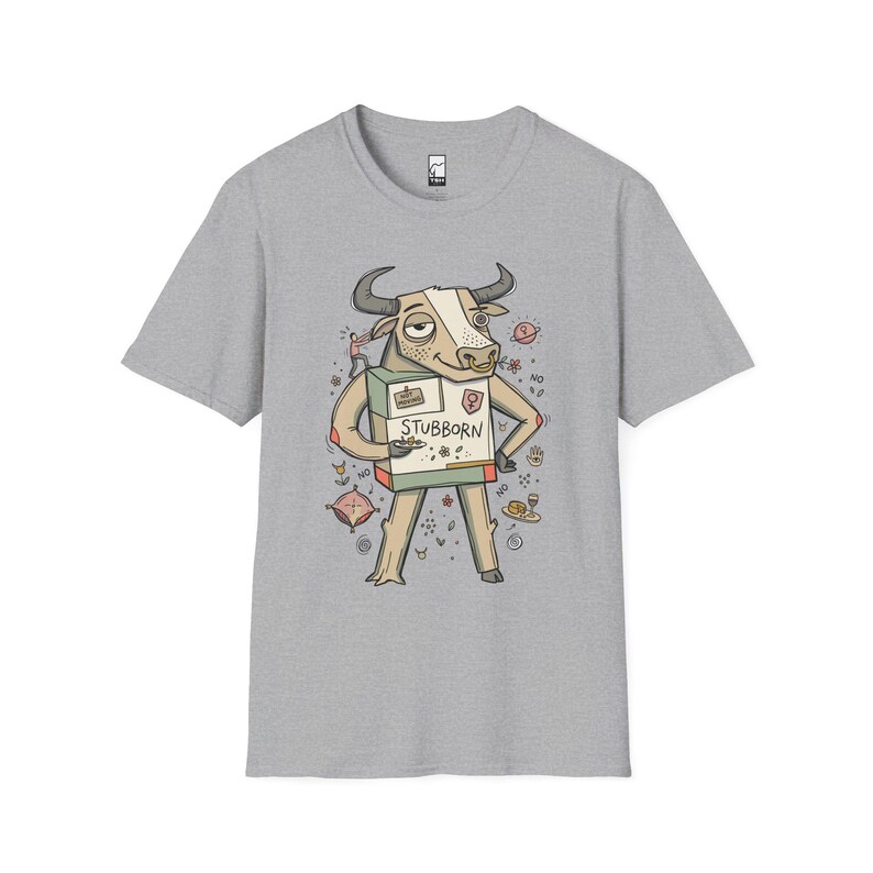 Maglietta Toro / Maglietta con grafica del Toro testardo dello zodiaco, maglietta unisex per gli amanti dell'astrologia Sport Grey