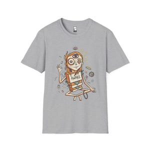 Psychedelic Third Eye T-Shirt | Spiritual Meditation Graphic Tee Sport Grey