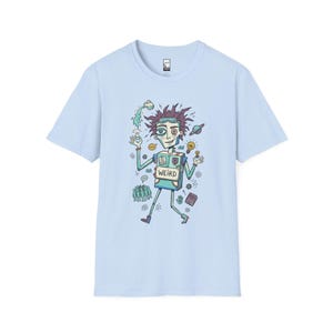 Koszulka z nadrukiem znaku zodiaku Wodnik | Ekscentryczny Wodnik, koszulka unisex z grafiką astrologiczną Light Blue