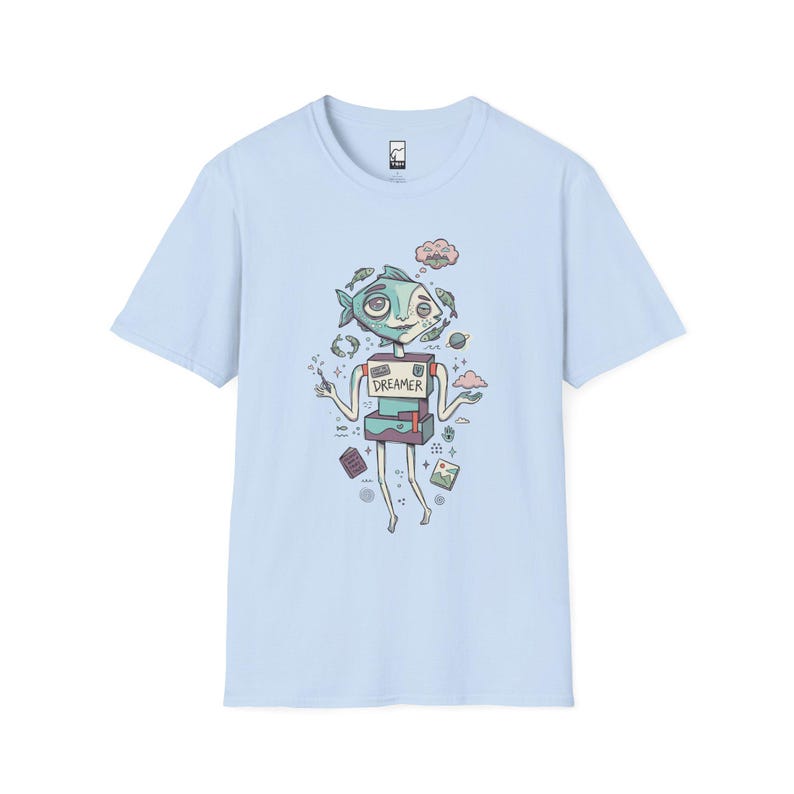 Camiseta de Piscis / Camiseta gráfica del zodíaco Soñador, Camiseta unisex de astrología, Regalo de cumpleaños Light Blue